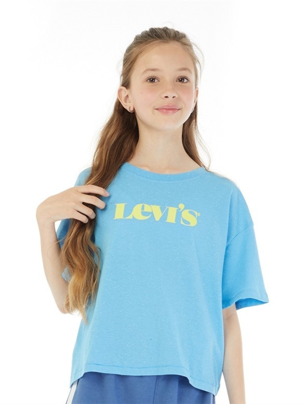 LEVI'S Blue Tee with Yellow Logo - Unisex Short Sleeve Size Medium